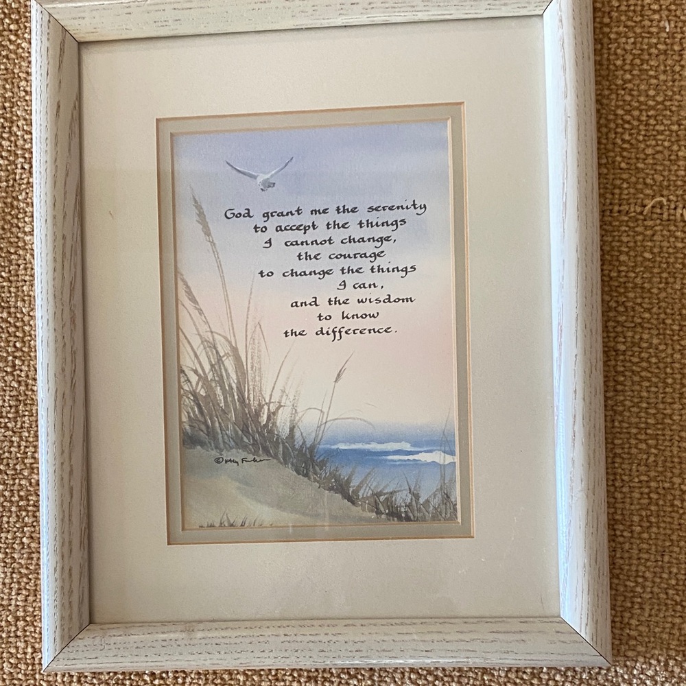 Picture with writing and beach scene